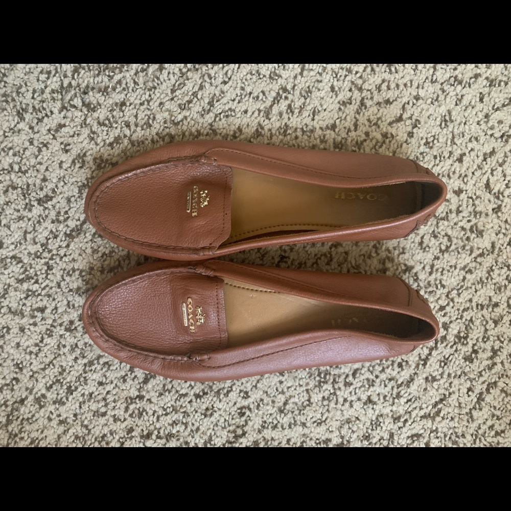 Brown Leather Coach Loafers